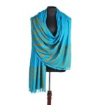 Cerulean Blue Kani Palla Pashmina Shawl