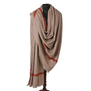 Ash Grey Sozni Embroidered Men's Pashmina Shawl