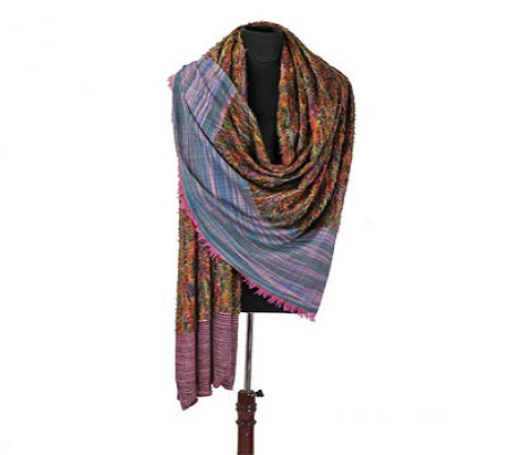 Blue Hued Pashmina Towel Shawl