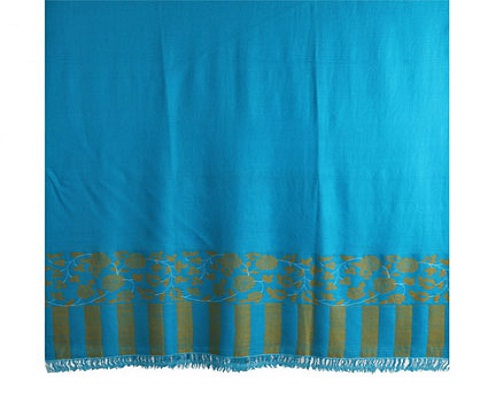 Cerulean Blue Kani Palla Pashmina Shawl - Image 2