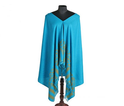 Cerulean Blue Kani Palla Pashmina Shawl - Image 3