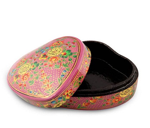 Papier Mache Heart Shape Box - Image 2