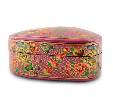 Papier Mache Heart Shape Box - Image 3